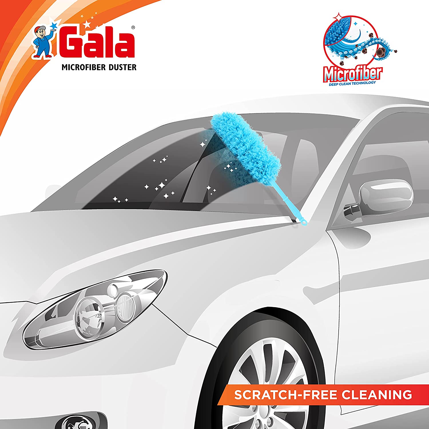 Gala - 153070 Multipurpose Microfiber Duster for Home and Car Use (Blue) - Image 3