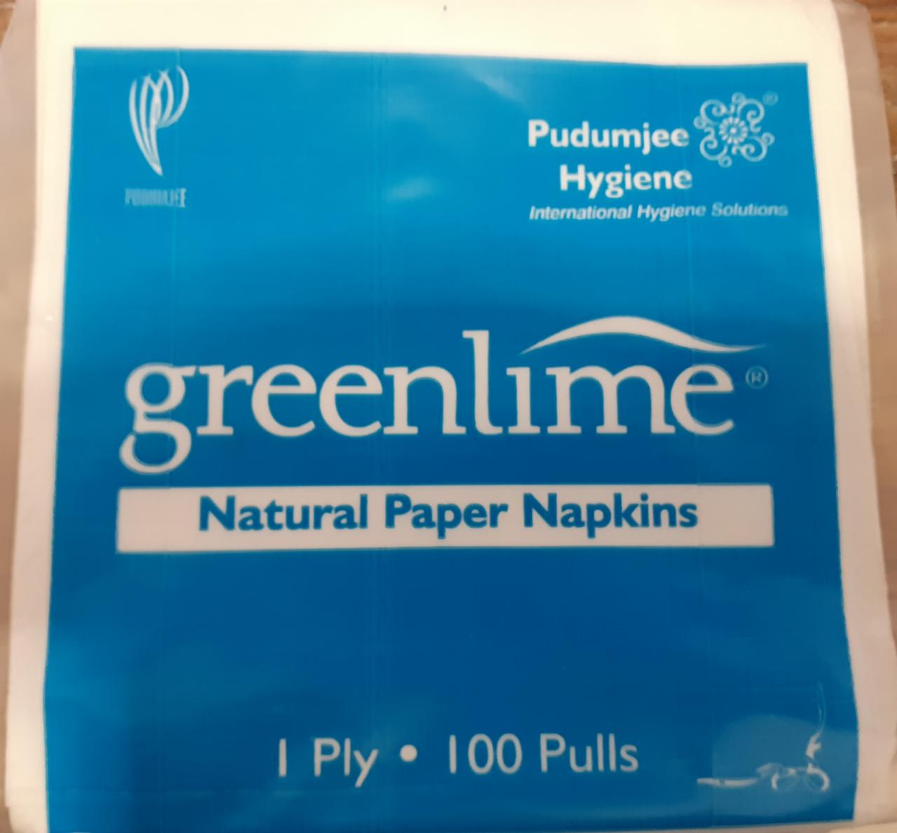 Greenlime Natural Paper Napkin - 1 Ply, 100 Pull Paper Napkin